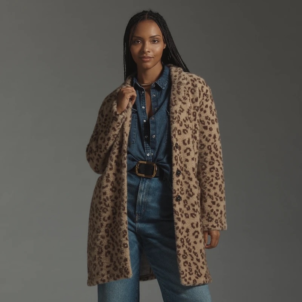 Anthropologie Sanctuary Hometown Leopard Knit Coat - Picture 8 of 11